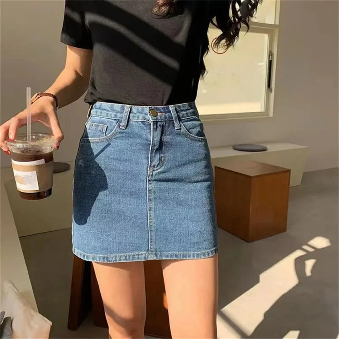 Womens High Waisted Short Mini Denim Skirt Sexy Jean Skirts