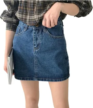 Womens High Waisted Short Mini Denim Skirt Sexy Jean Skirts