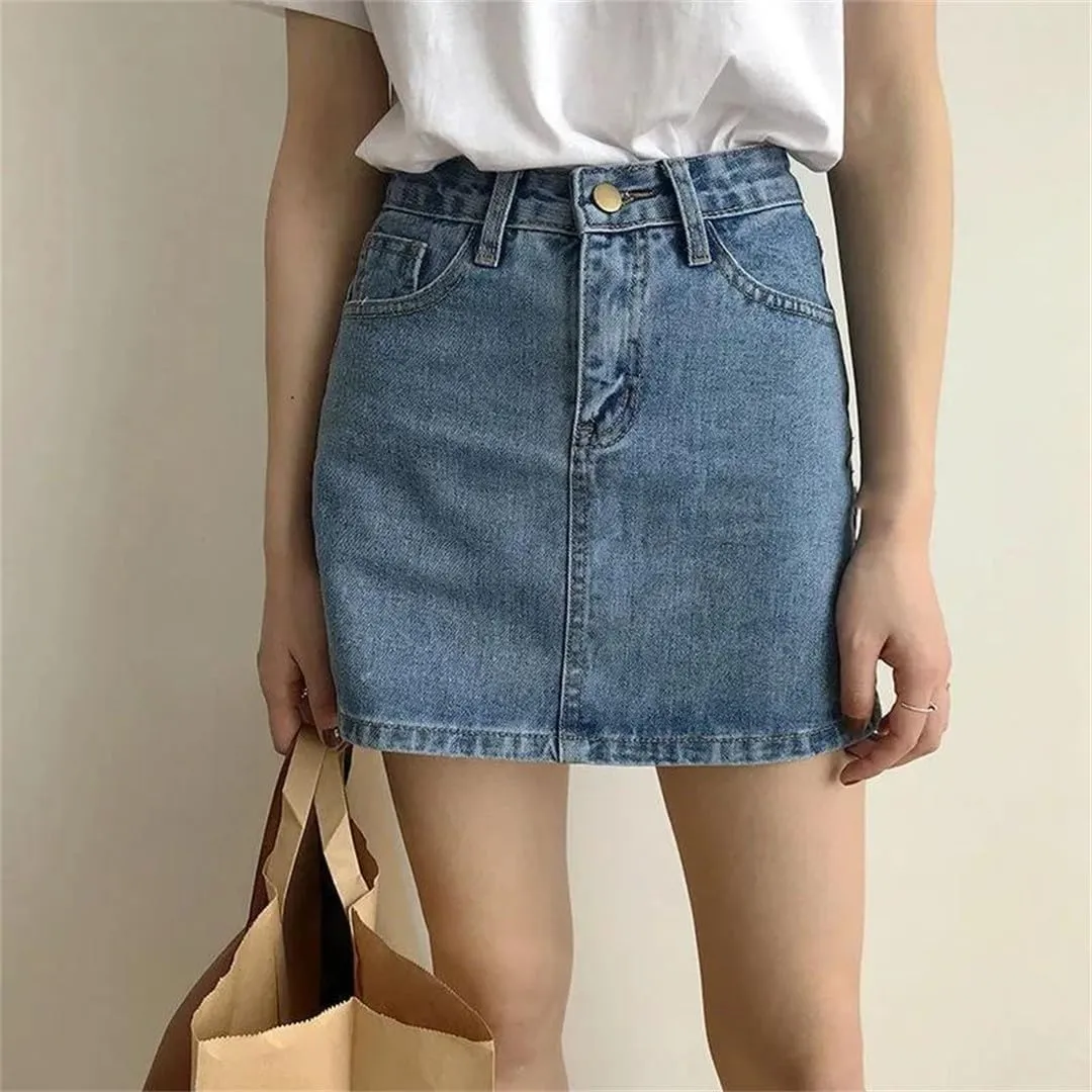 Womens High Waisted Short Mini Denim Skirt Sexy Jean Skirts