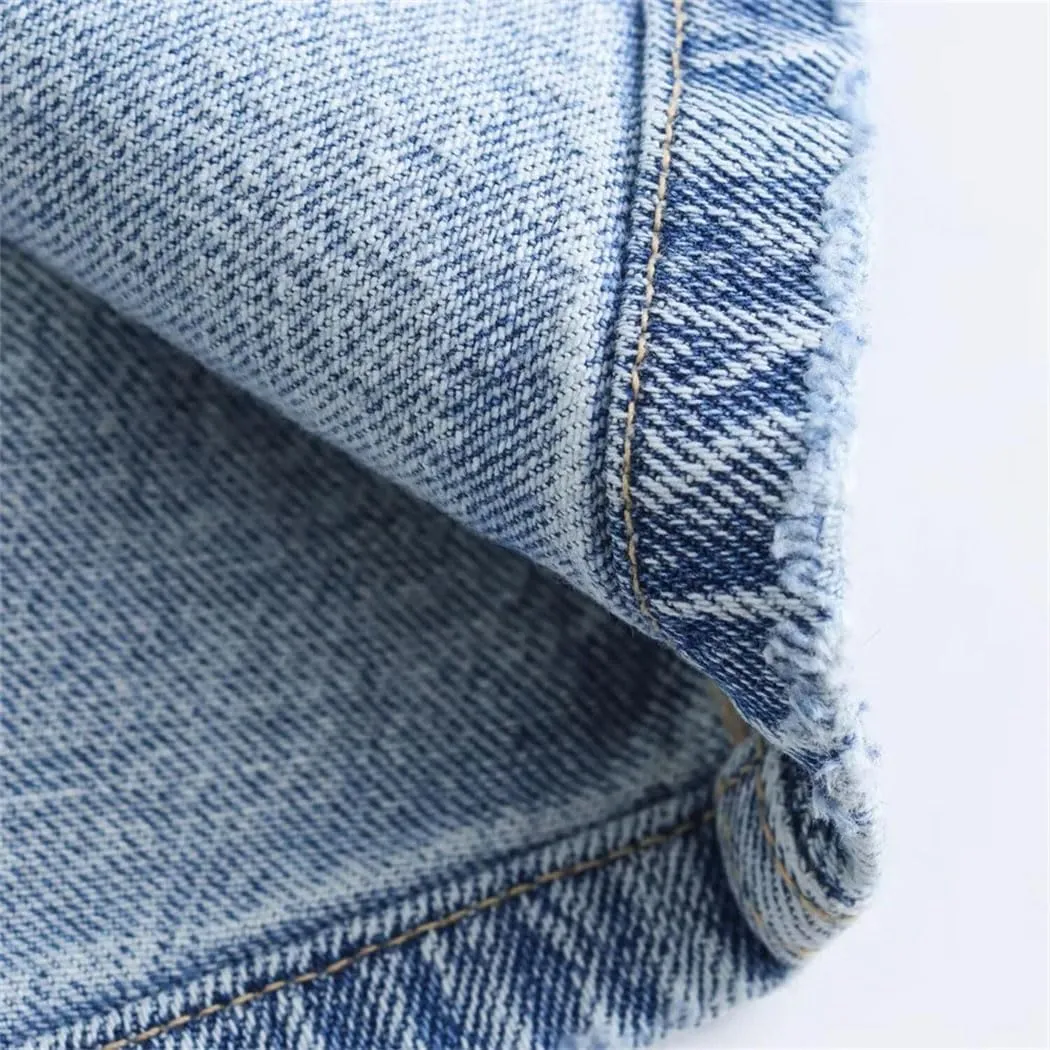 Women's High Waisted Wrap Hip Slim Fit Front Split Denim Skirt 2025 Spring Fashion Pockets Work Midi Skirt
