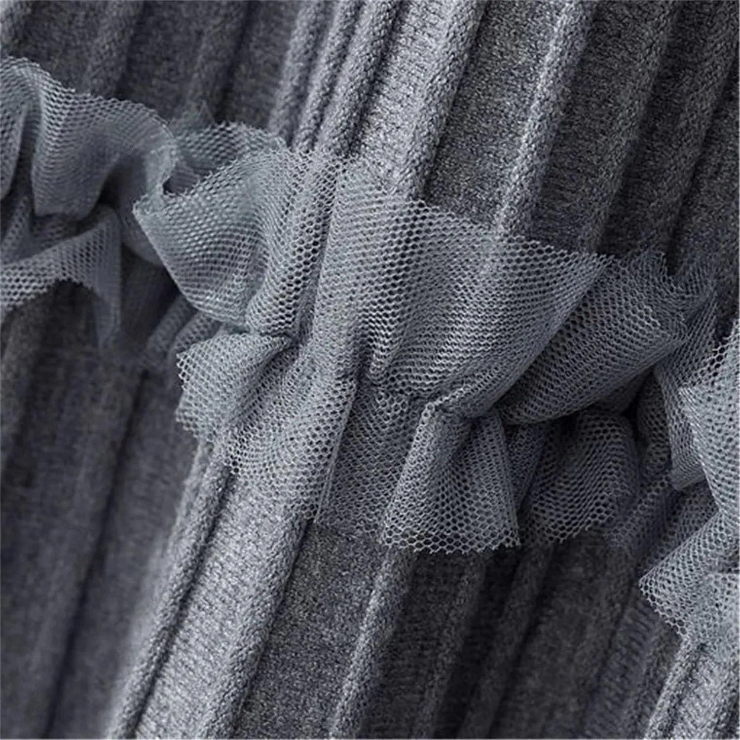 Women's Knitted Midi Pleated Skirt Solid Skirt A-Line Long Skirt Winter High Waist Skirt