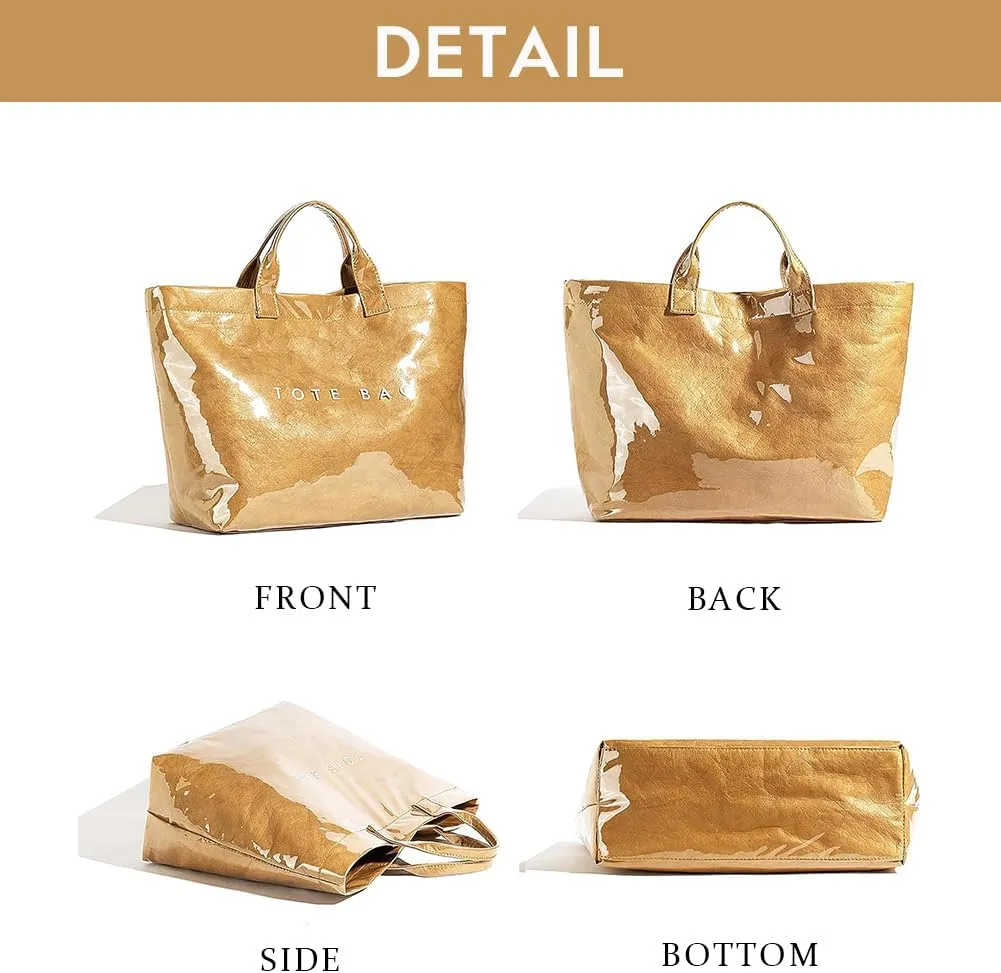 Women's Large PVC Tote Bag Clear Plastic Handbags Top Handle Handbag, Clear Bag for Women Large Carry All Tote Bag