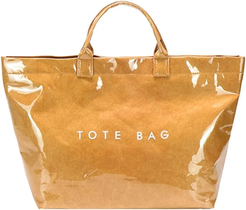 Women's Large PVC Tote Bag Clear Plastic Handbags Top Handle Handbag, Clear Bag for Women Large Carry All Tote Bag