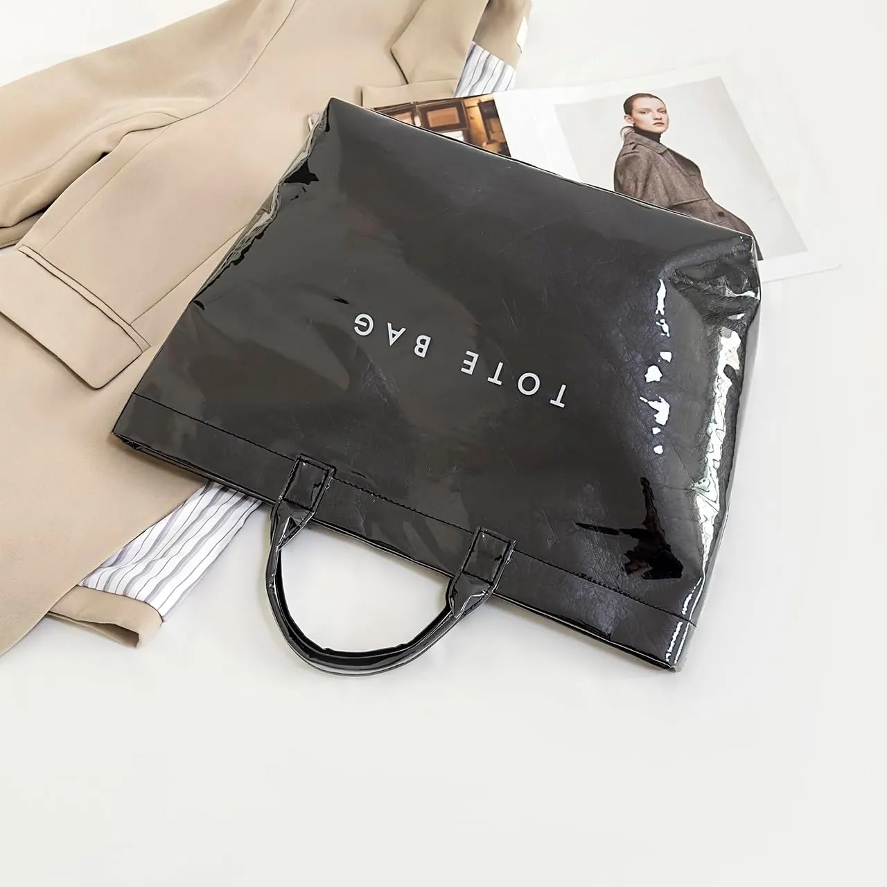 Women's Large PVC Tote Bag Clear Plastic Handbags Top Handle Handbag, Clear Bag for Women Large Carry All Tote Bag
