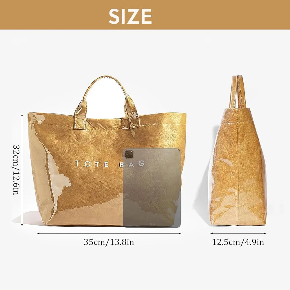 Women's Large PVC Tote Bag Clear Plastic Handbags Top Handle Handbag, Clear Bag for Women Large Carry All Tote Bag
