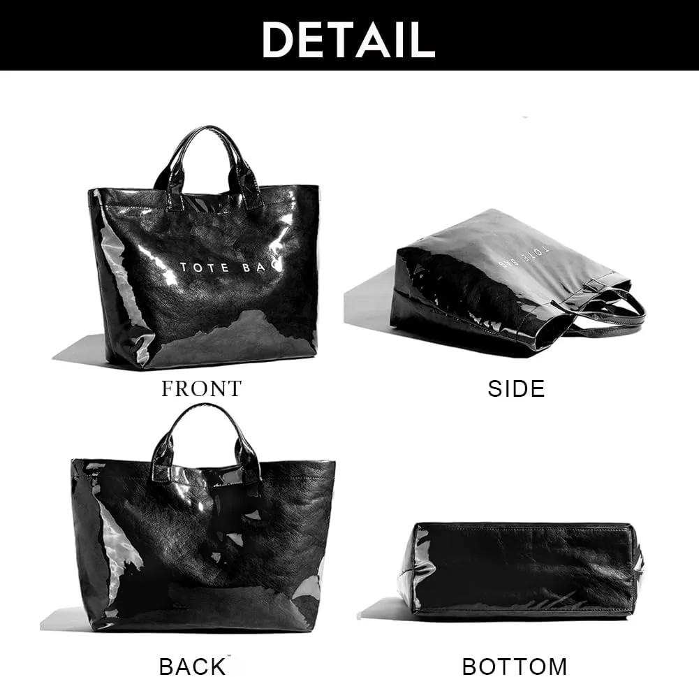 Women's Large PVC Tote Bag Clear Plastic Handbags Top Handle Handbag, Clear Bag for Women Large Carry All Tote Bag
