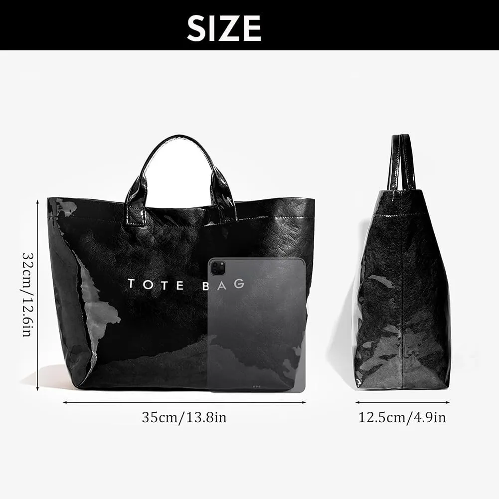 Women's Large PVC Tote Bag Clear Plastic Handbags Top Handle Handbag, Clear Bag for Women Large Carry All Tote Bag