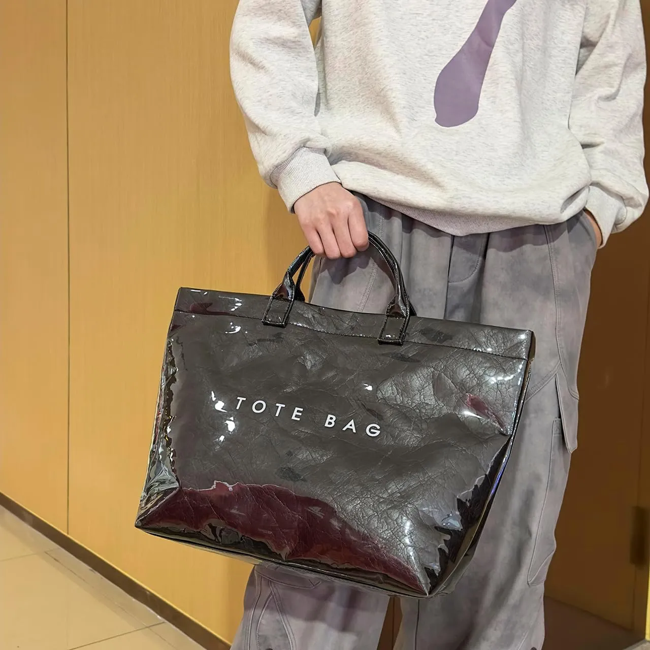 Women's Large PVC Tote Bag Clear Plastic Handbags Top Handle Handbag, Clear Bag for Women Large Carry All Tote Bag