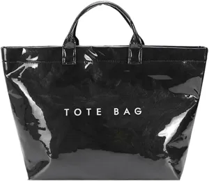 Women's Large PVC Tote Bag Clear Plastic Handbags Top Handle Handbag, Clear Bag for Women Large Carry All Tote Bag