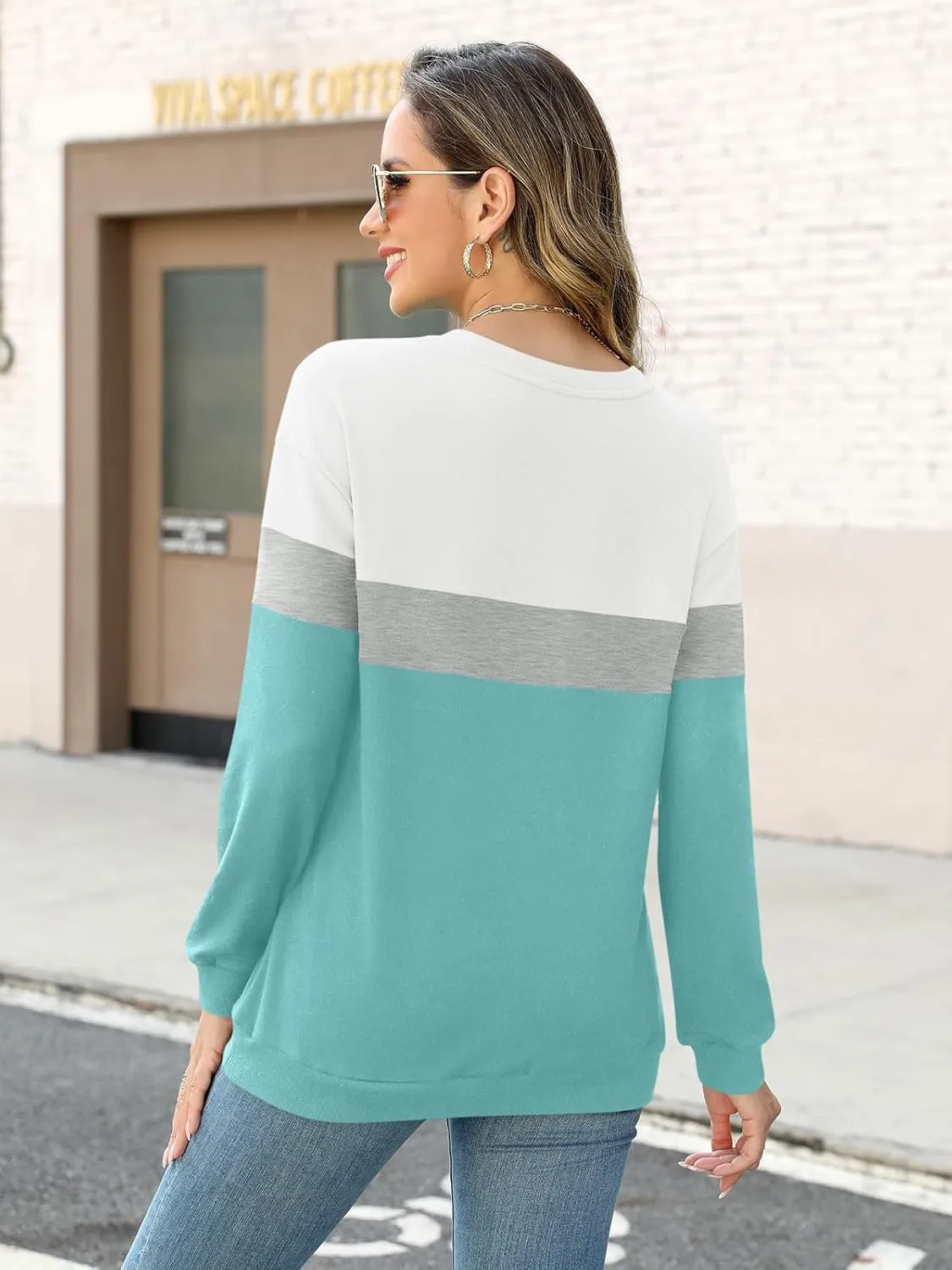 Womens Long Sleeve Shirts Half Zip Sweatshirts Quarter Zipper Fall Tops Pullover