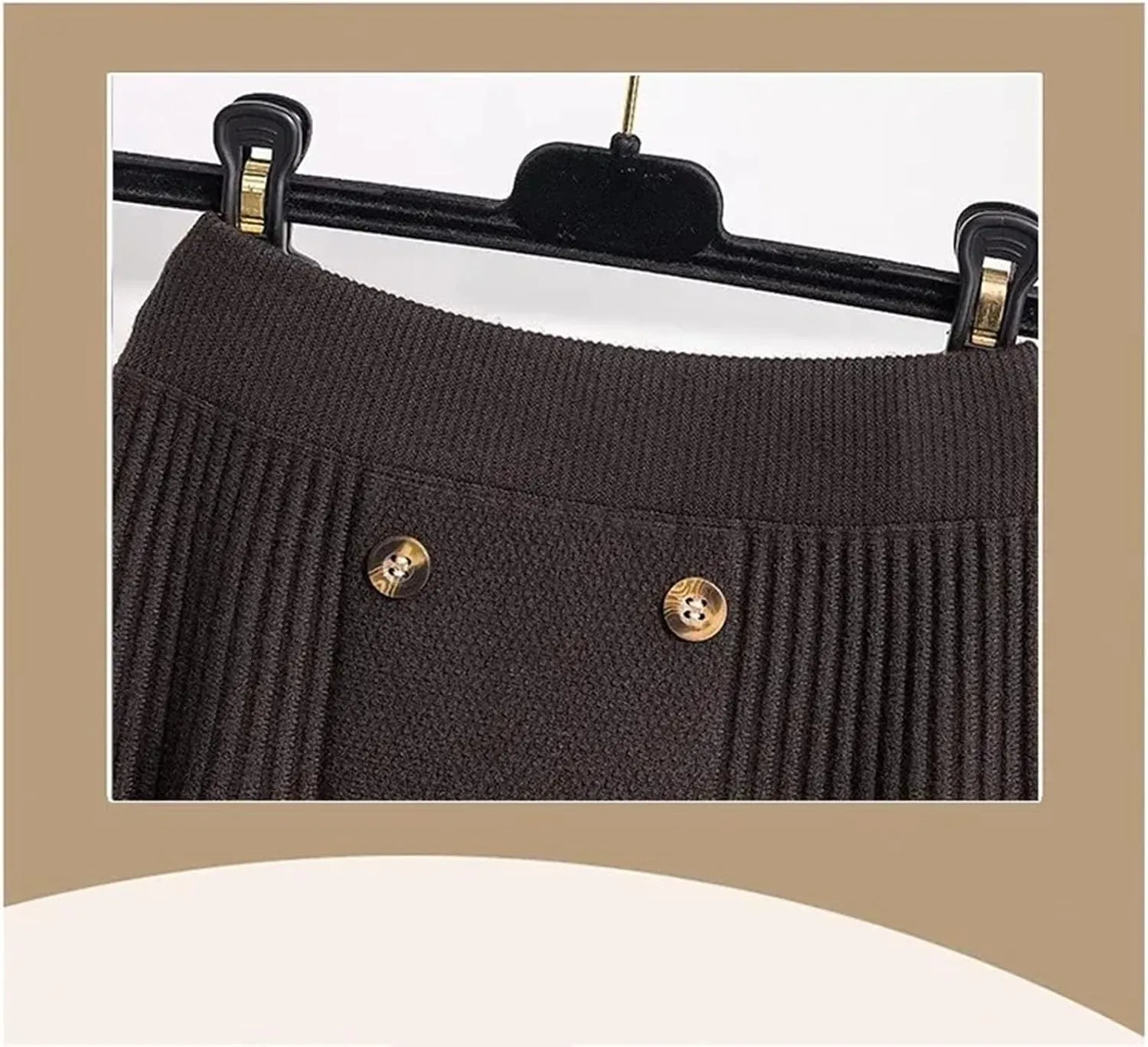 Women's Medium-Length Knit Skirt A-Line Pleated Skirt Loose Fitting Skirt