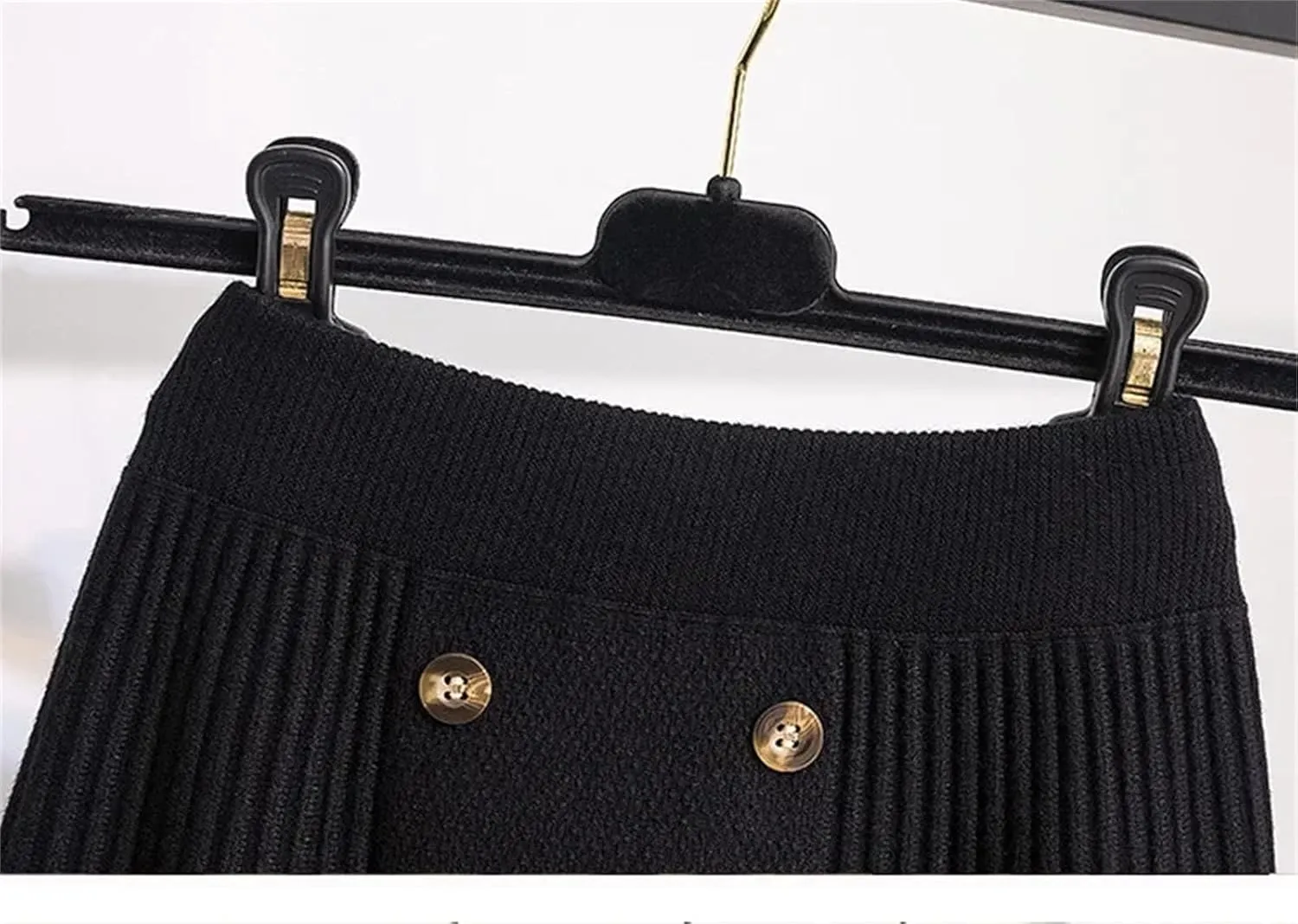 Women's Medium-Length Knit Skirt A-Line Pleated Skirt Loose Fitting Skirt