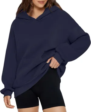 Womens Oversized Sweatshirts 2024 Fashion Fleece Hoodies Pullover Long Sleeve Hooded Sweatshirt Fall Winter Outfits