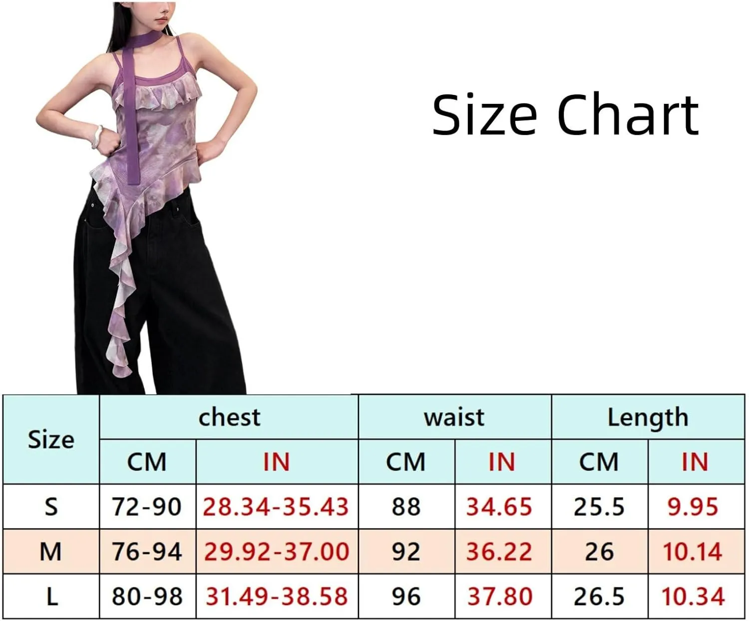 Women's Sleeveless Printed Bodycon Camisoles Crew Neck Ruffle Tank Tops with Ribbon