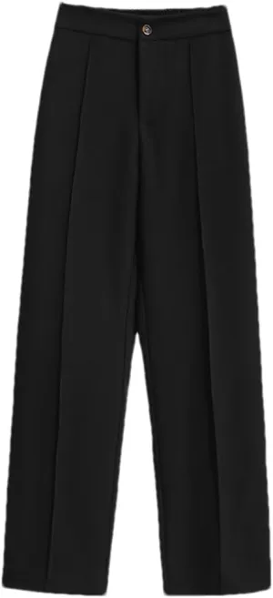 Women's Solid Color Slit Trousers High Waist Wide Leg Pants Loose Elastic High Waist Suit Pants