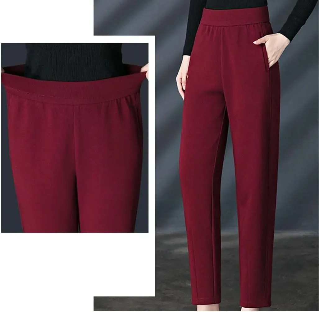 Women's Spring-Autumn Harem Pants Fashion Elastic High Waist Casual Pants Loose Large Size Mother's Trousers