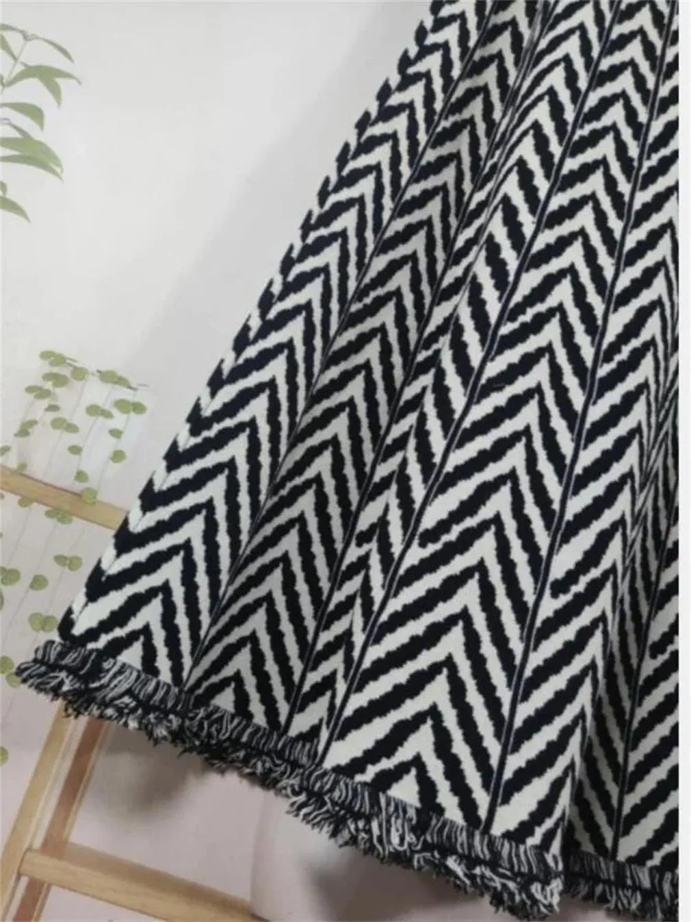 Women's Tassel Pleated Midi Knit Skirt Elastic High Waist A-Line Skirts Ribbed Knit Office Lady Work Skirts