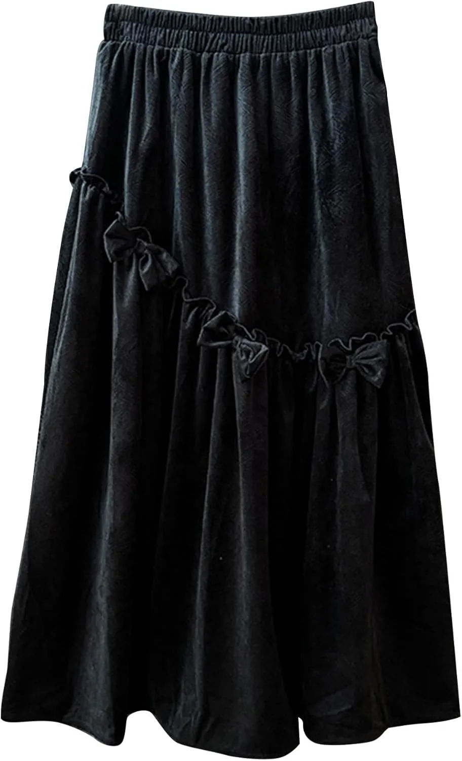 Women's Trendy High Waisted Midi Skirt Casual Stretchy A-line Pleated Skirt for Party Travel