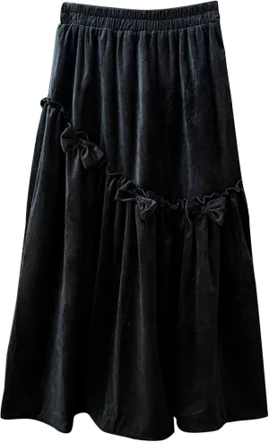 Women's Trendy High Waisted Midi Skirt Casual Stretchy A-line Pleated Skirt for Party Travel
