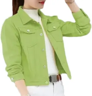 Women's Turn-Down Collar Denim Jacket Loss Slim Fit Spring autumn Jeans Jacket