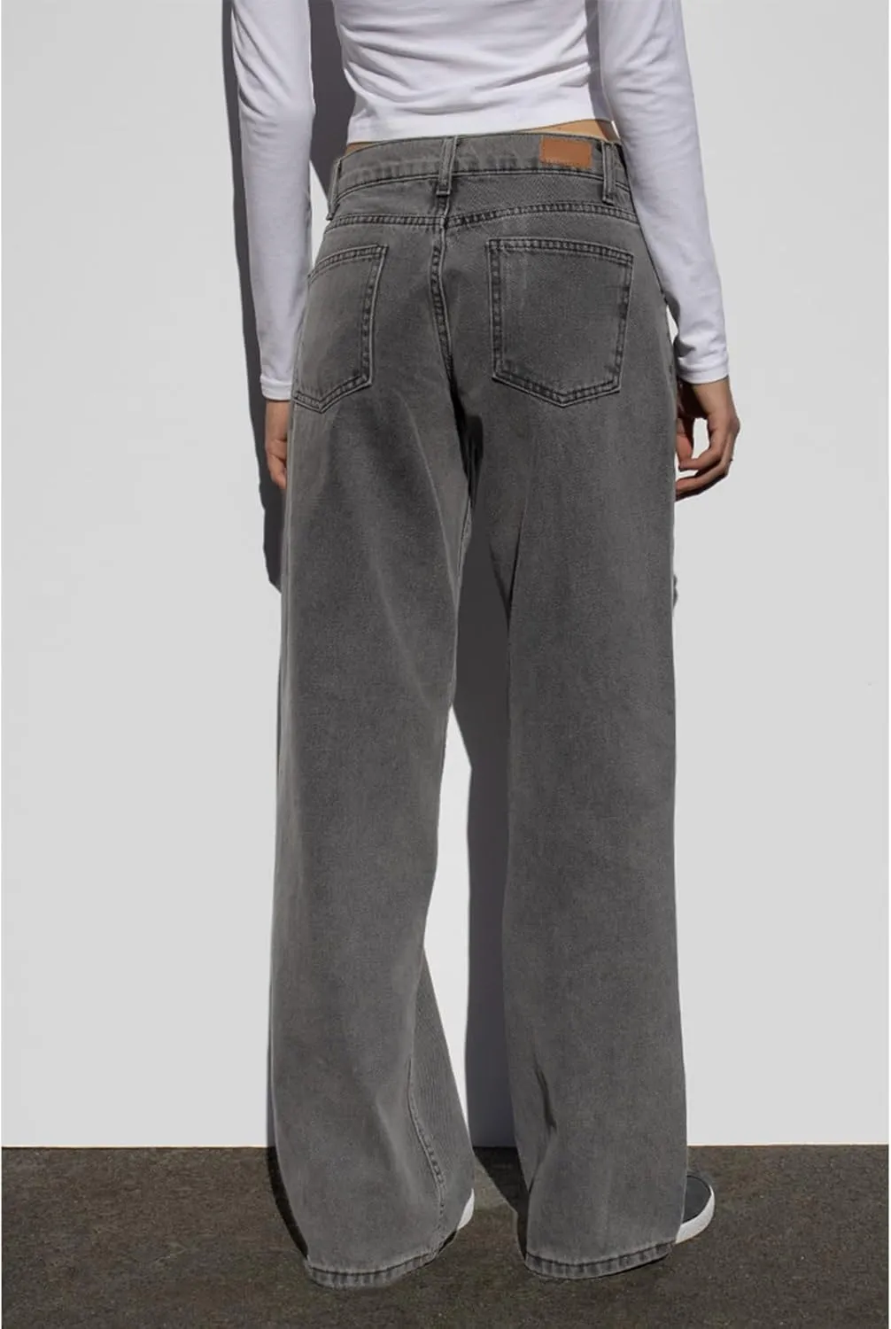 Women's Wide Leg Baggy Jeans - Low Rise, Loose Fit Denim Pants - Y2K Boyfriend Style Trousers for Streetwear