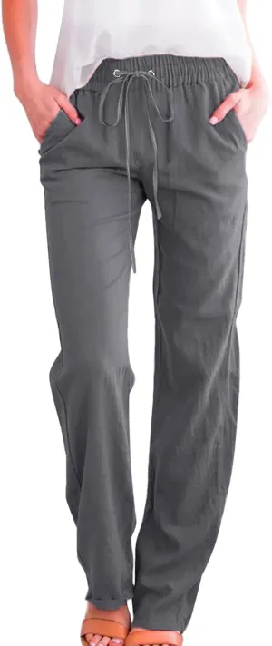 Womens Wide Leg Sweatpants Winter on Outfits Jegging with Pockets Solid Color Fleece Lined
