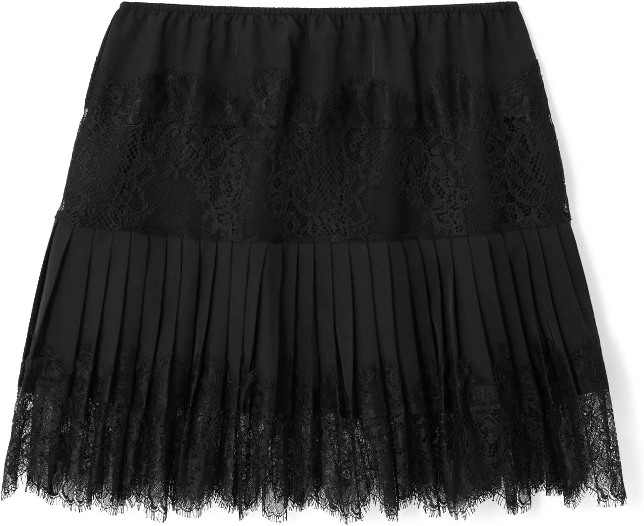 Womens Y2K Lace Mini Skirt Sexy Pleated Ruffle Lace Trim Layered Flowy Short Skirts Underskirt Aesthetic Streetwear