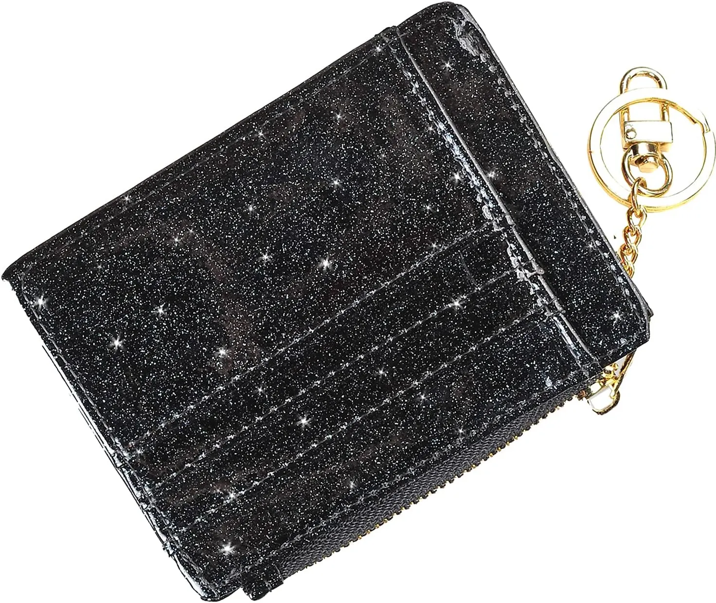 woogwin Slim RFID Credit Card Holder for Women Mini Front Pocket Wallet Purse With Keychain