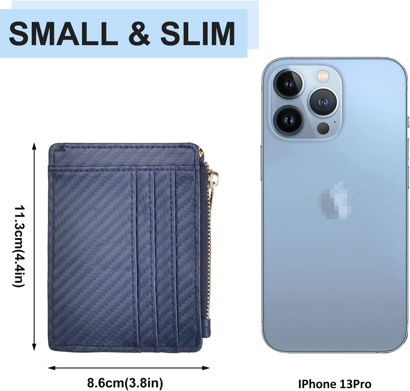 woogwin Slim RFID Credit Card Holder for Women Mini Front Pocket Wallet Purse With Keychain