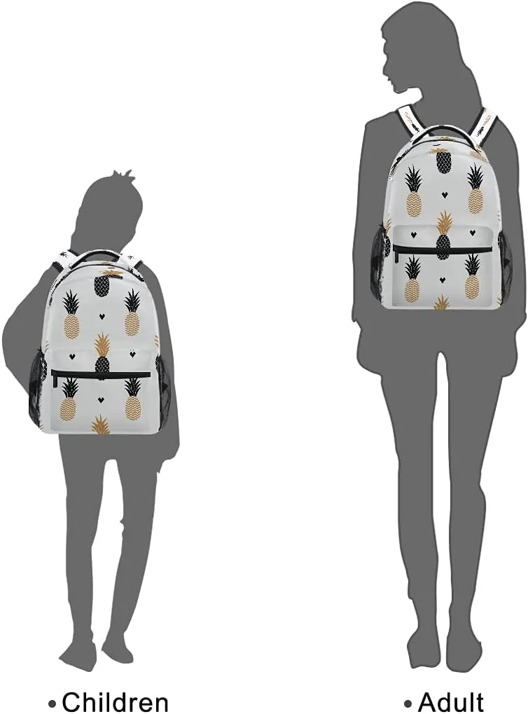 xigua Golden Pineapple Backpack Bookbags Laptop Backpack for Boys Girls Teens, College Backpack Water Resistant Travel Bookbag