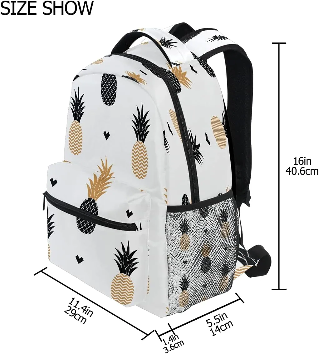 xigua Golden Pineapple Backpack Bookbags Laptop Backpack for Boys Girls Teens, College Backpack Water Resistant Travel Bookbag