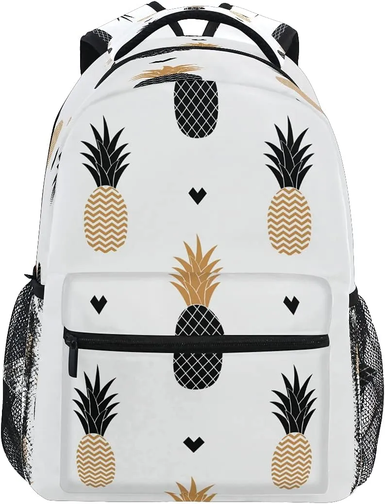xigua Golden Pineapple Backpack Bookbags Laptop Backpack for Boys Girls Teens, College Backpack Water Resistant Travel Bookbag