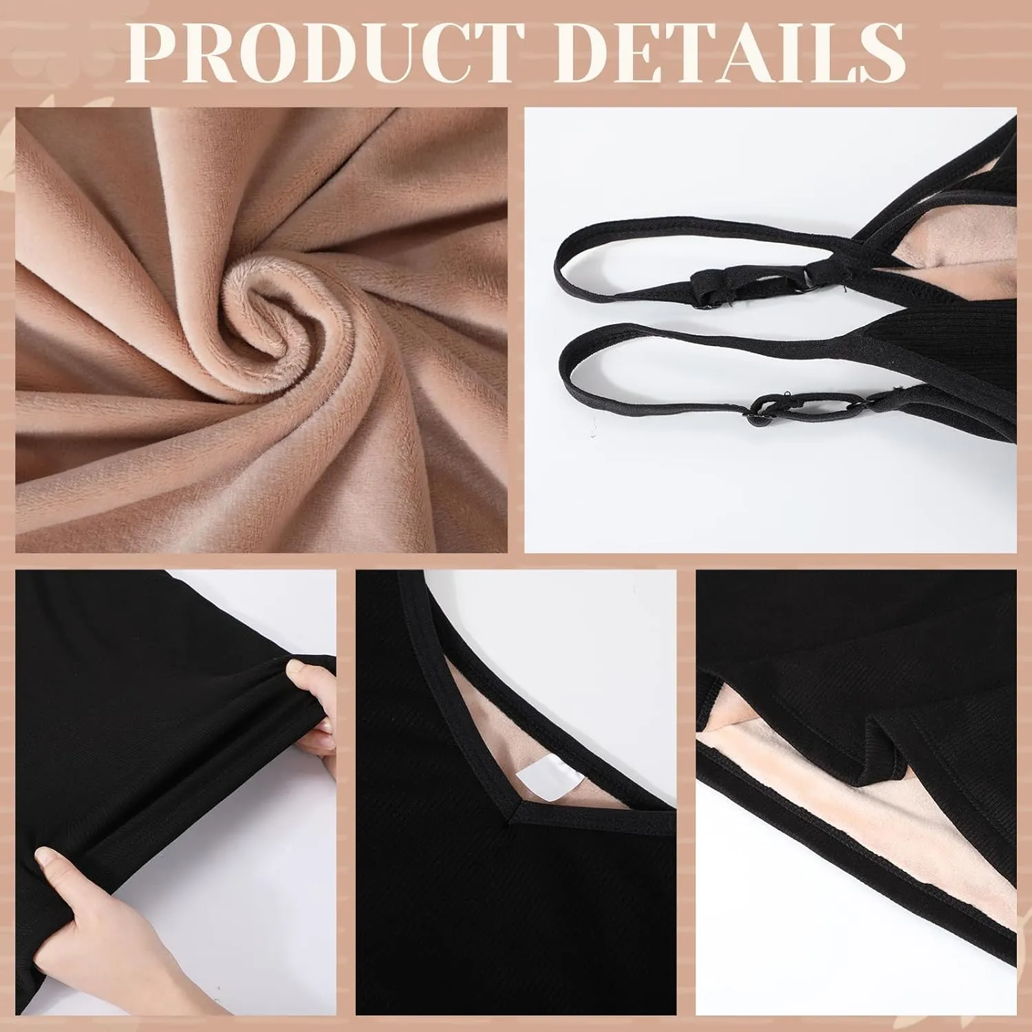 Xtinmee Thermal Tank Top for Women Spaghetti Straps Camisole Fleece Lined Camisole Underwear Vest