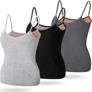 Xtinmee Thermal Tank Top for Women Spaghetti Straps Camisole Fleece Lined Camisole Underwear Vest