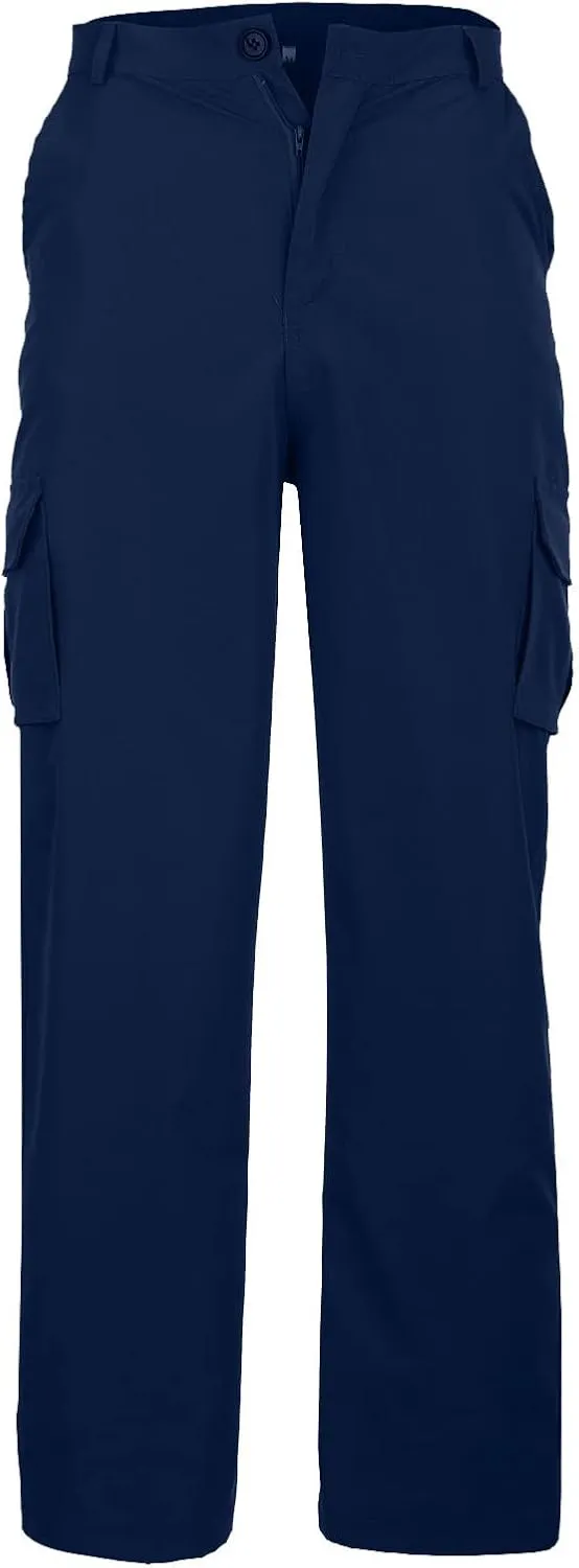 Ymosrh Mens Large Tall Pants Men's Slim Fashion Solid Color Casual Pants Multi Pocket Straight Cargo Pants Stretch