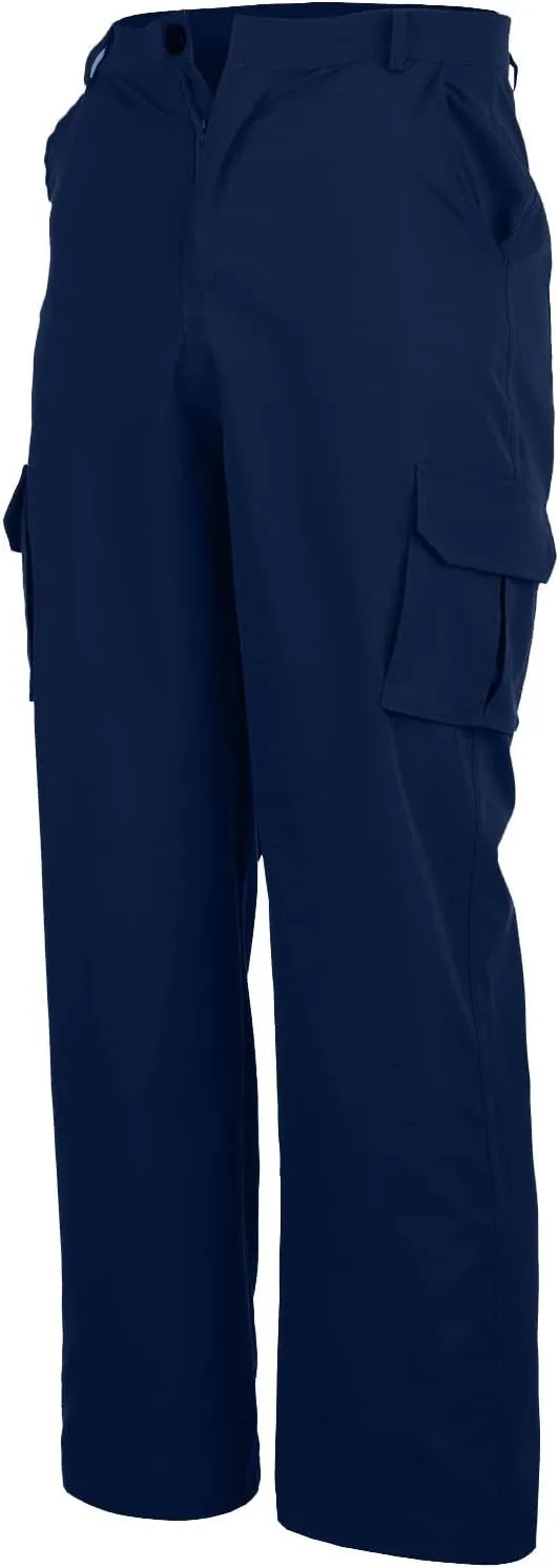 Ymosrh Mens Large Tall Pants Men's Slim Fashion Solid Color Casual Pants Multi Pocket Straight Cargo Pants Stretch