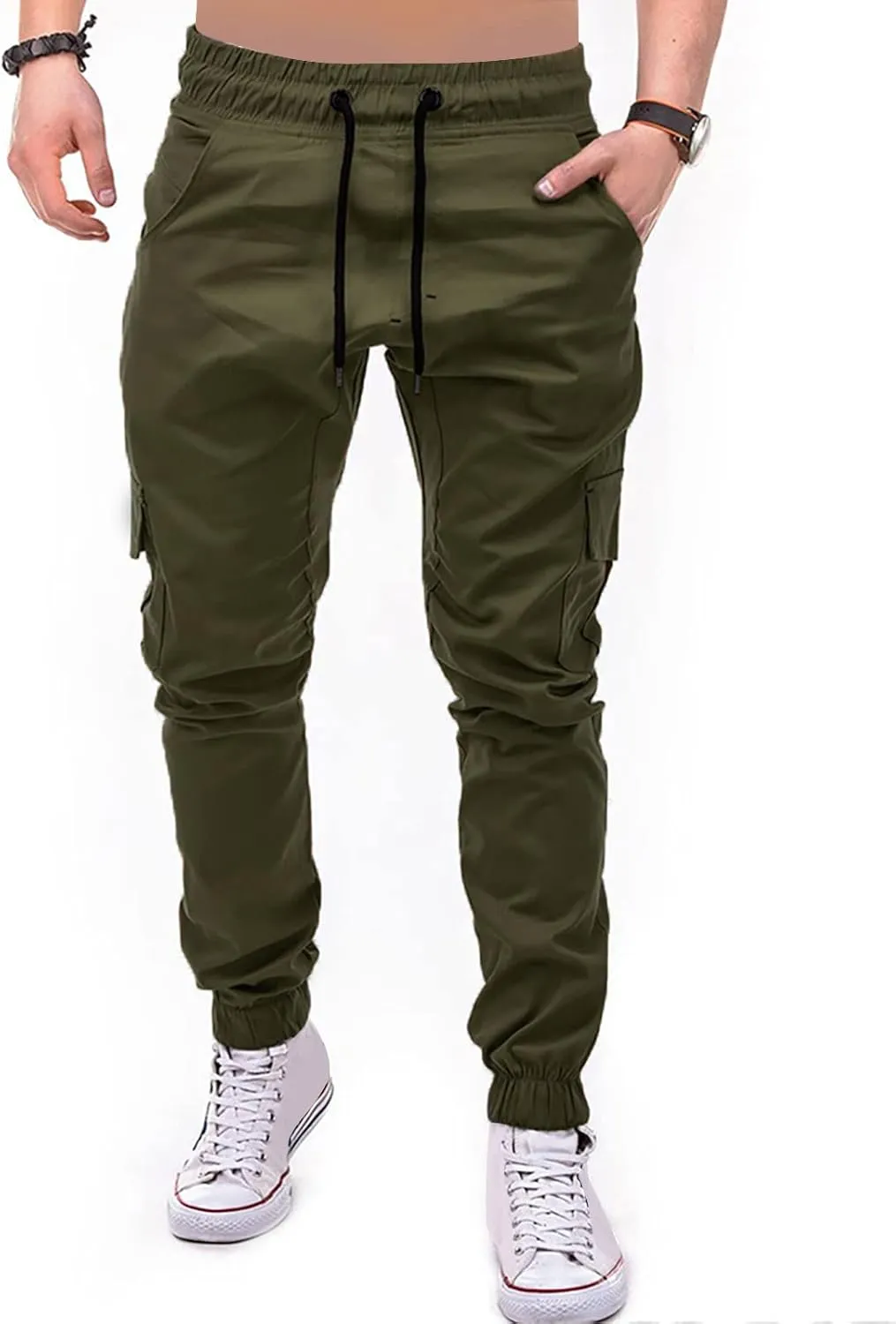 Ymosrh Mens Pants Cargo Men Jeans Solid Color Ripped Holes Frayed Gradient Washed Trousers Chino Pants