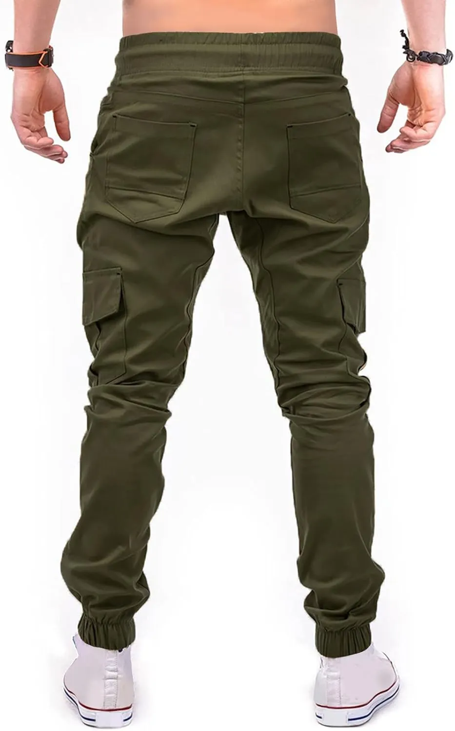 Ymosrh Mens Pants Cargo Men Jeans Solid Color Ripped Holes Frayed Gradient Washed Trousers Chino Pants