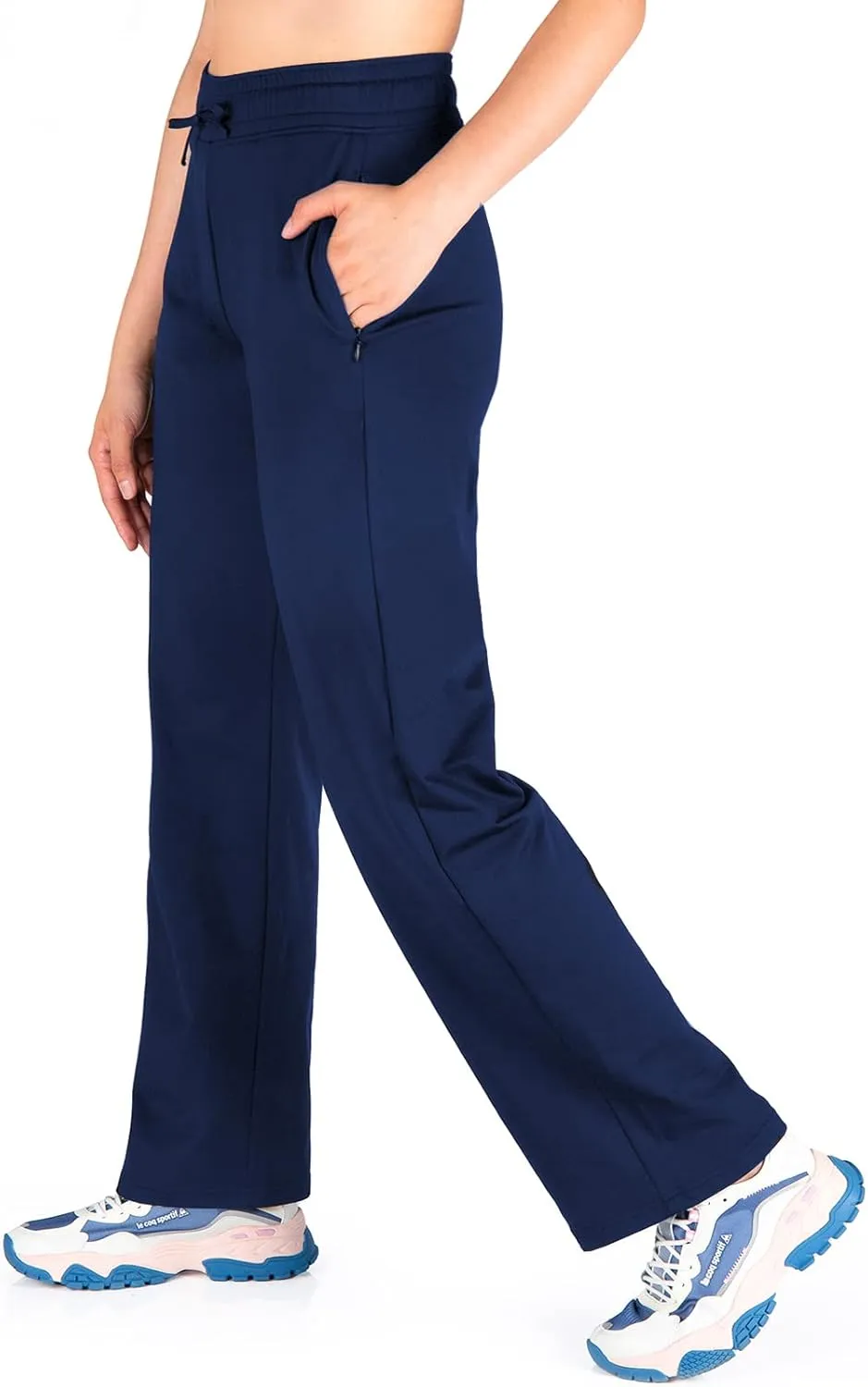 Yogipace,Zipper Pockets,Women's Petite/Regular/Tall Water Resistant Fleece Lined Pants Straight Leg Winter Thermal Sweatpants