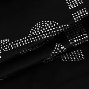Zip Up Rhinestone Jacket for Men Women, Glitter Gothic Y2K Skeleton Head Hooded Sweatshirt