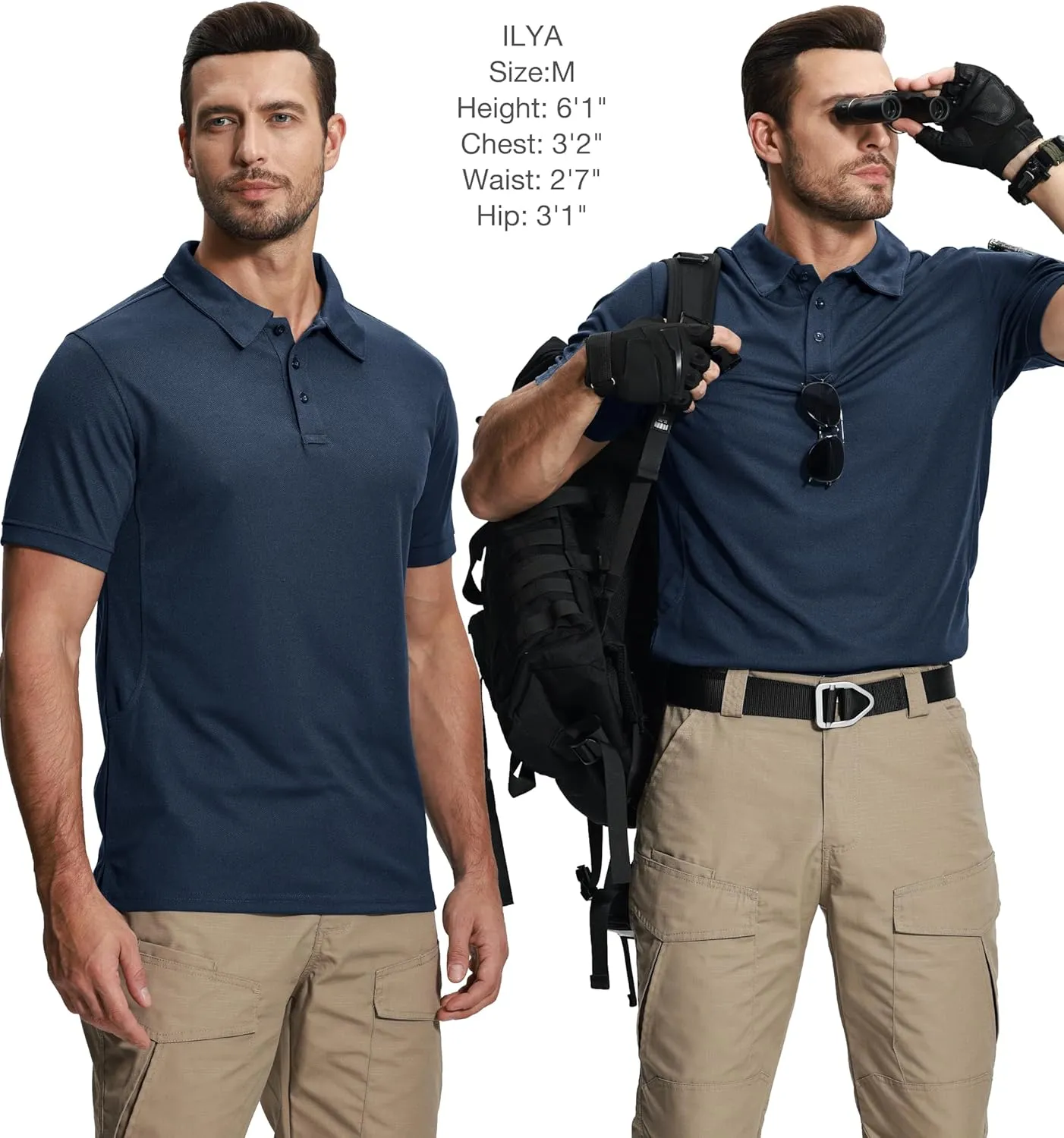 ZITY 5 Pack Tactical Polo Shirts for Men Golf Shirt Short Sleeve Athletic Performance Moisture Wicking Work Outdoor Tshirts