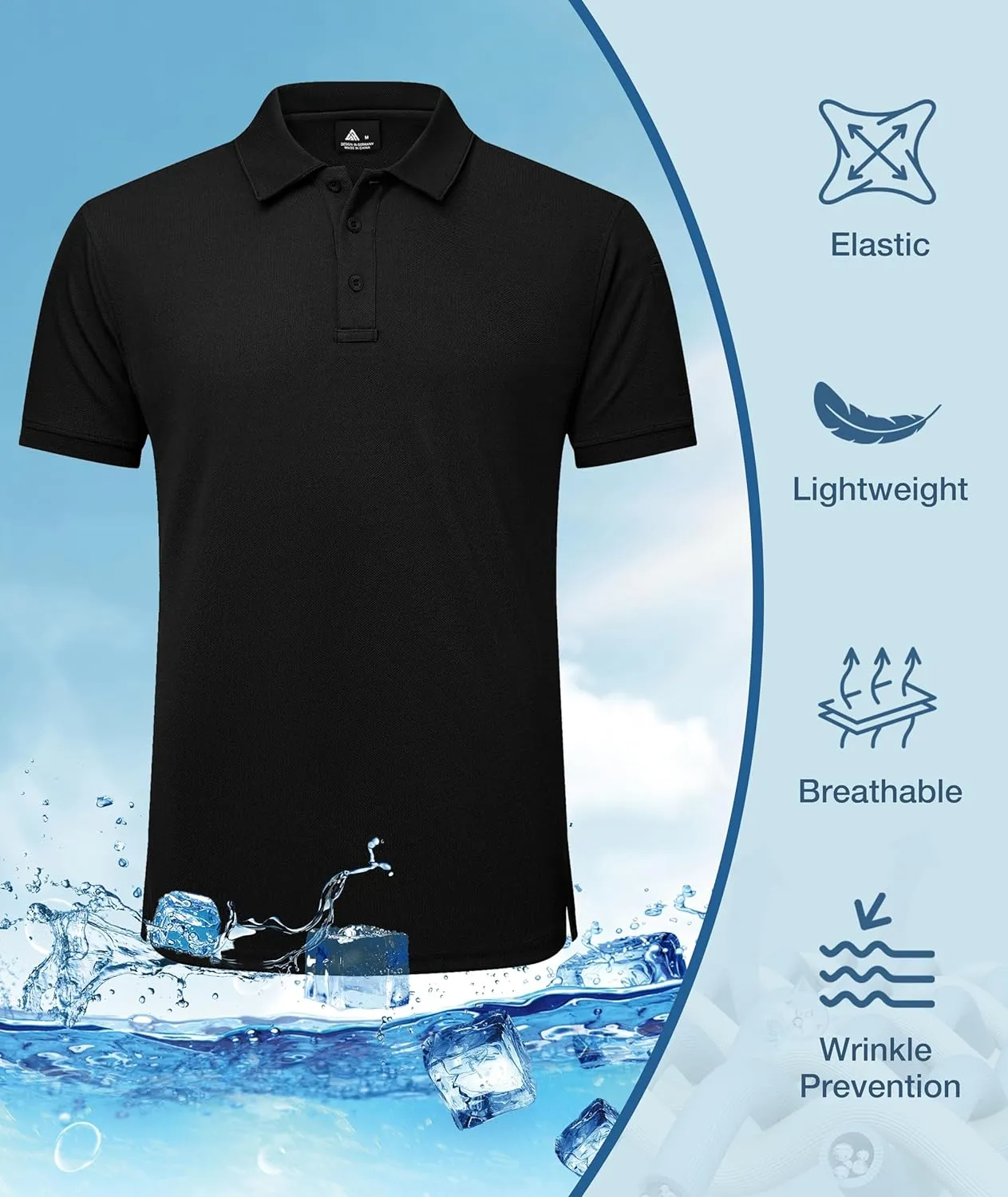 ZITY 5 Pack Tactical Polo Shirts for Men Golf Shirt Short Sleeve Athletic Performance Moisture Wicking Work Outdoor Tshirts