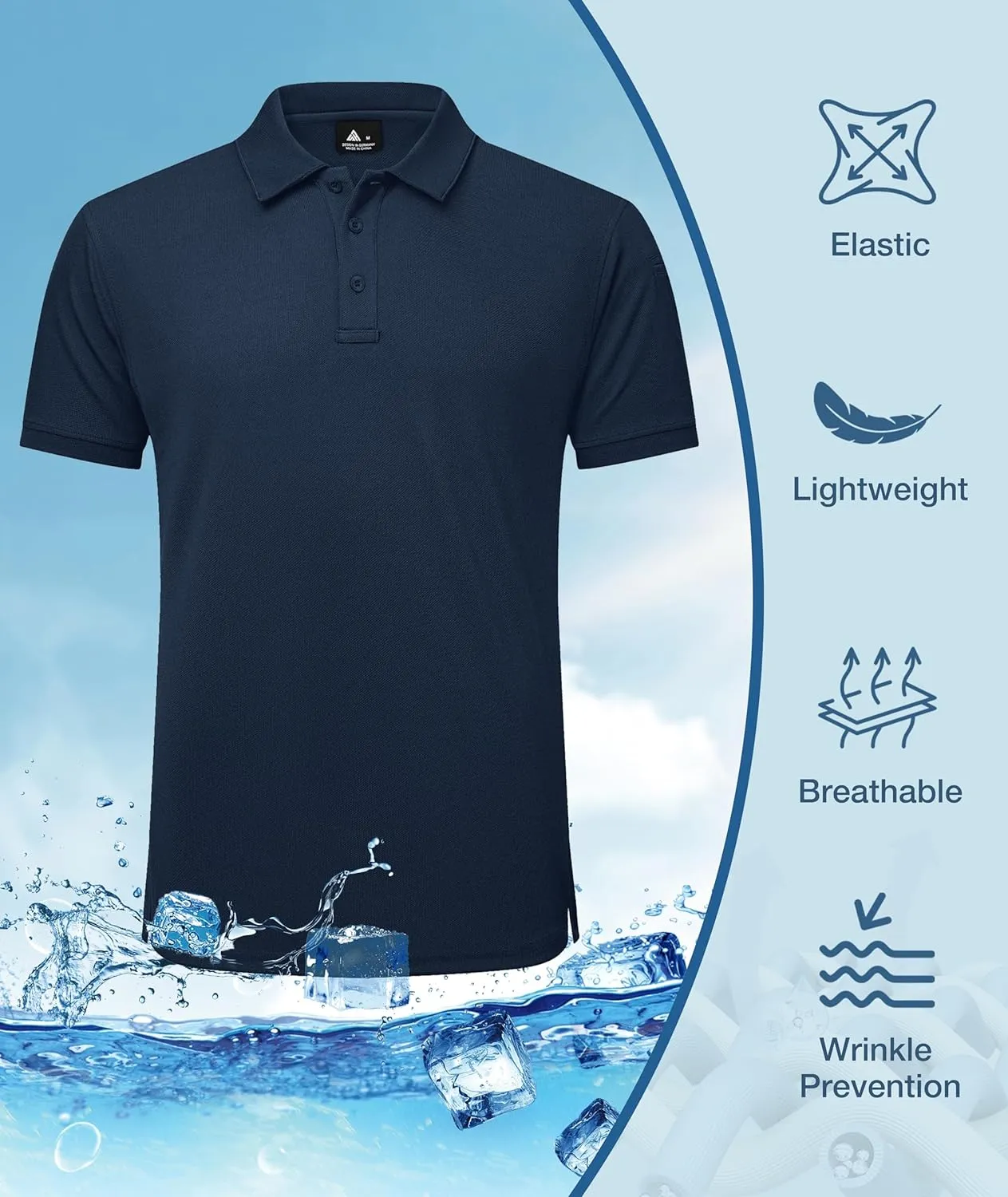 ZITY 5 Pack Tactical Polo Shirts for Men Golf Shirt Short Sleeve Athletic Performance Moisture Wicking Work Outdoor Tshirts